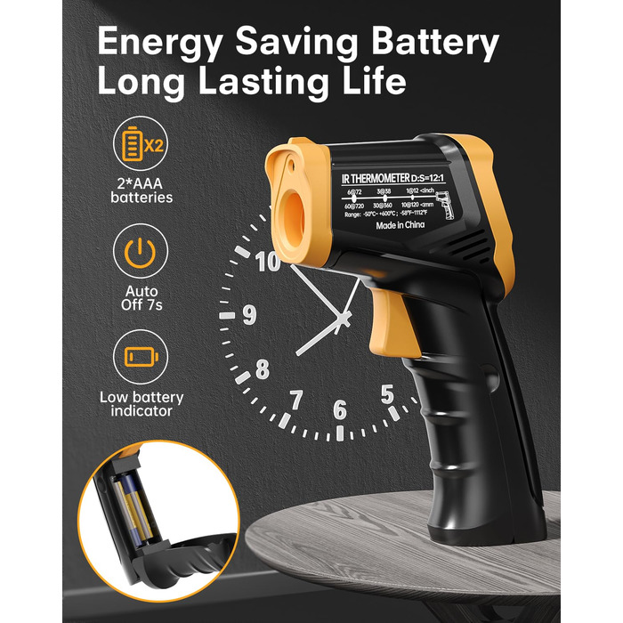 Інфрачервоний термометр від 50 до 600 C з термометром для м'яса eventek