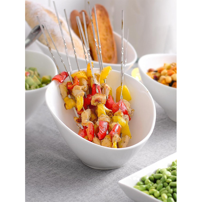 Салатник керамічний 770 мл, набір 2 предмети, білий Dowan