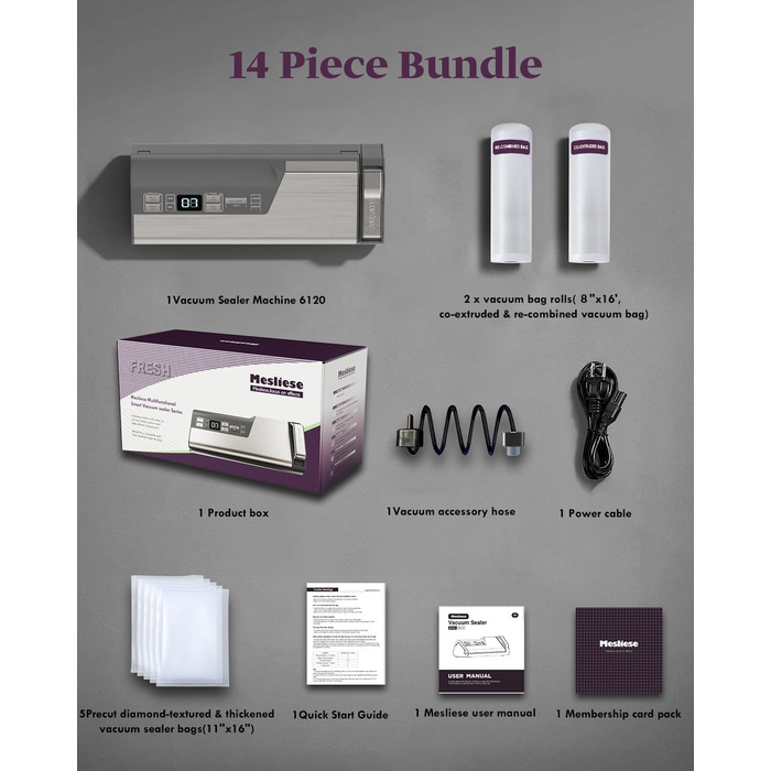 Вакуумний пакувальник 140 Вт Mesliese
