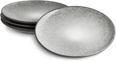 Набор посуды Misty Cliff 24 шт., Столовый сервиз из керамогранита на 4 персоны (набор тарелок для завтрака из 4 шт.)