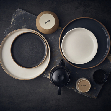 Тарілка 20*h 2.5 см см, Kava White Stoneware Ribbed, GenWare