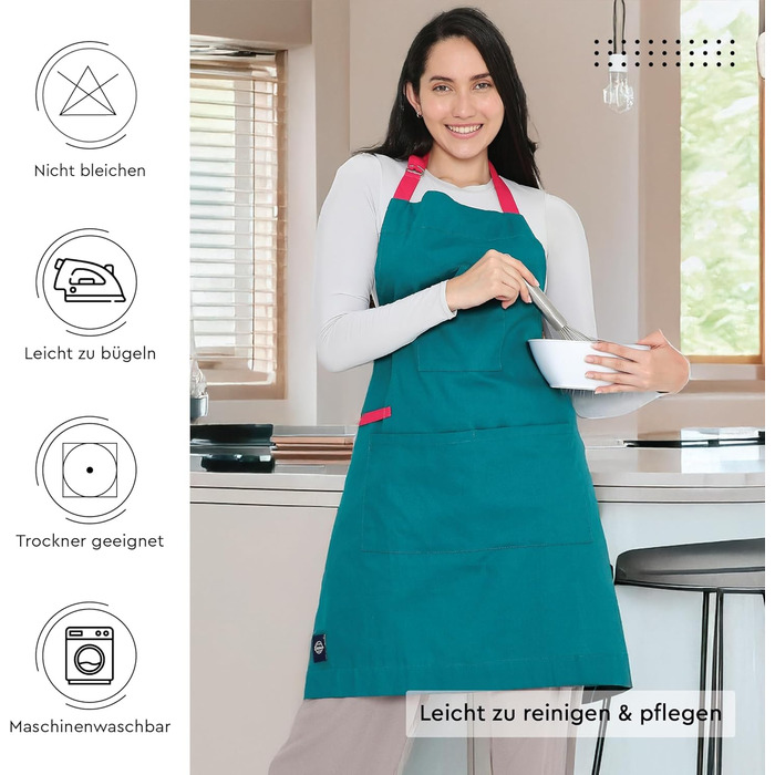 Регулируемый кухонный фартук с карманами 68 x 85 см голубой Encasa XO