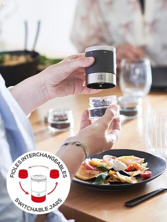 Подарочный набор, Мельница для перца, Мельница для перца, Графит, 11 см вкл. три банки для перца премиум-класса, 41748, древесина бука (Maestro Crus / Rservoir)