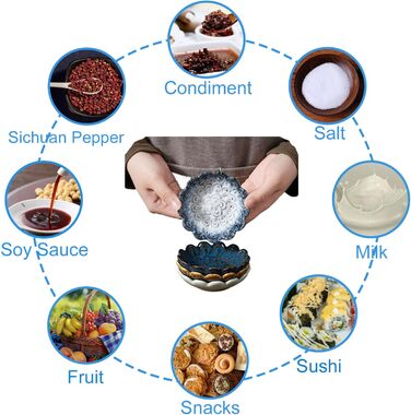 Набор из 6 мисок для соуса бело-голубой Sightday