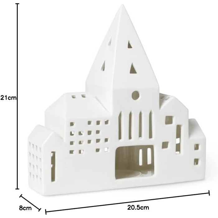 Свічник-будиночок для чайних свічок 21 см білий Lichthaus City Urbania Kähler