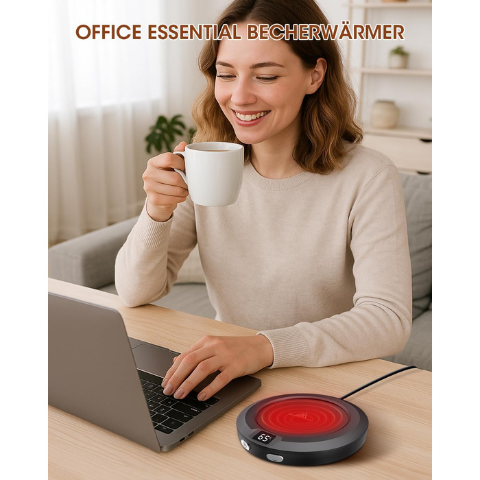 Подогреватель чашек с автоматическим выключением 2-12 часов, черный MXMZHXU