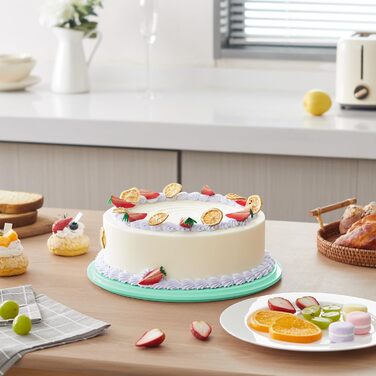 Контейнер для торта 27 см з кришкою та ручкою, зелений Lifewit