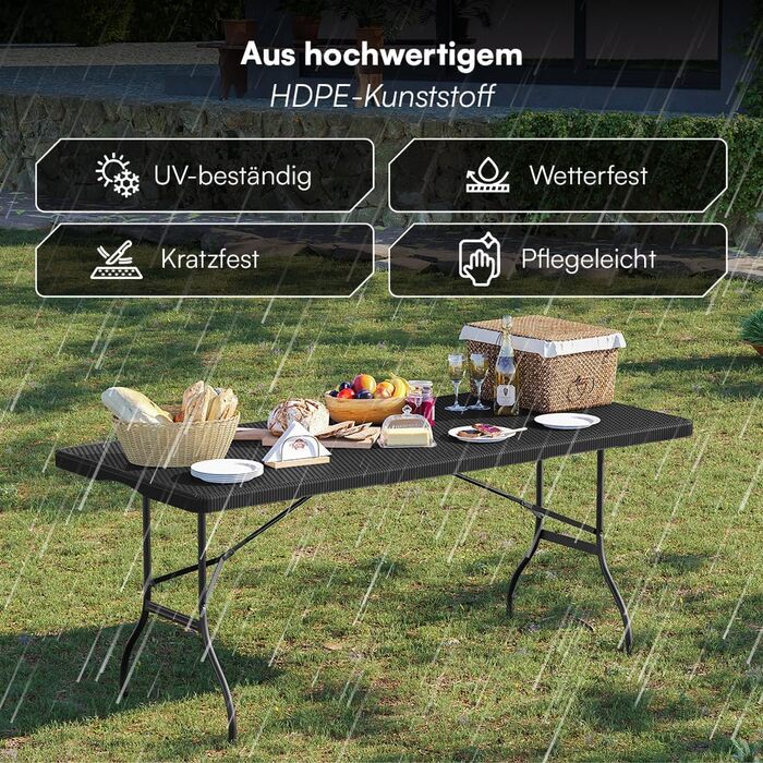 Складаний стіл для кемпінгу 180 х 74 см STEELSØN