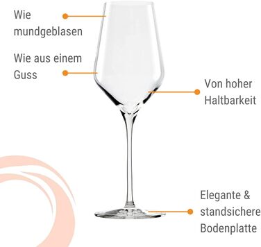 Келихи для шампанського Quatrophil 290 мл I Келихи для шампанського Набір з 6 келихів для ігристого вина 6 шт. Можна мити в посудомийній машині I благородні кришталеві келихи як ручне видування I найкращої якості (келихи для білого вина - 405 мл)