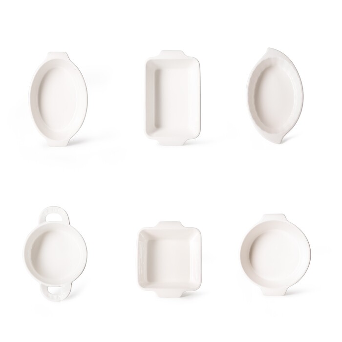 Овальна форма для запікання Fissman 13х10х 4,5 см / 220 мл порцеляна ціна за шт (14166)