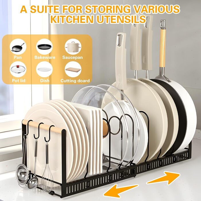 Підставки для посуду з 10 регульованими роздільниками RDDAIPE