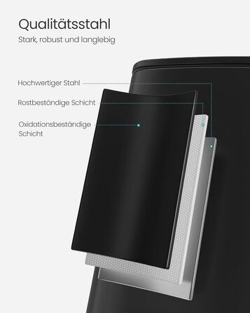 Сміттєвий бак 30 л чорний SONGMICS