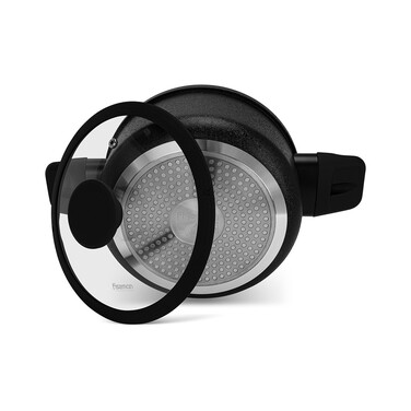 Каструля Fissman 20x9,7 см / 2,8 л ADELINA зі скляною кришкою алюміній з антипригарним покриттям (14627)