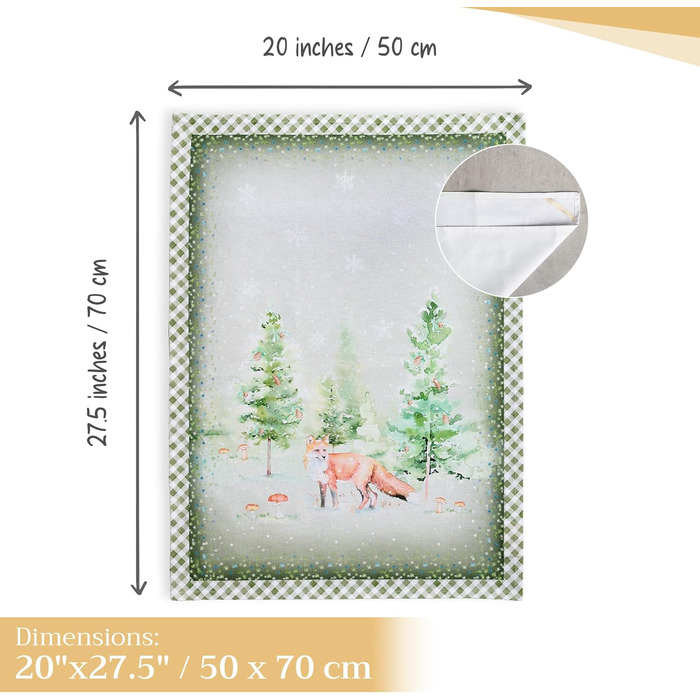 Набір з 3 багатоцільових кухонних рушників Maison d&39 Hermine Rural Christmas, 100 бавовна Барні рушники День подяки/Різдво (50 см x 70 см) (26 - Зимові ранки)