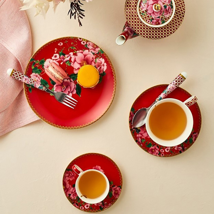 Тарелка обеденная Maxwell & Williams TEAS&C`S Silk Road Cherry Red, фарфор, диам. 19,5 см