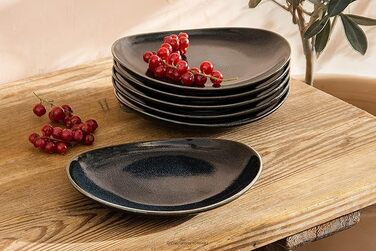 Тарелки для завтрака на 6 человек 15 x 13 см, черные Konsimo