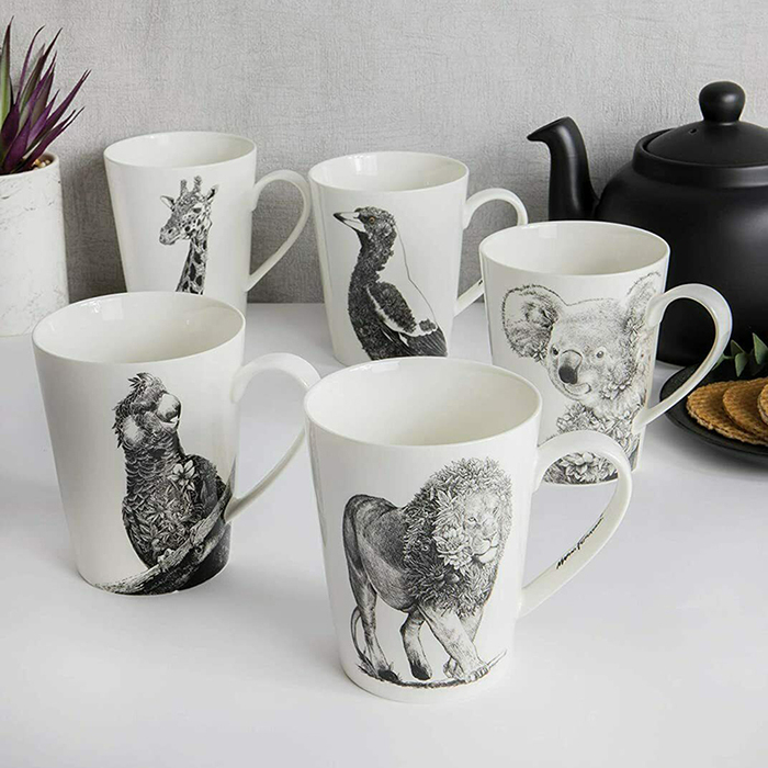 Кухоль для чаю, фарфор, 12,5 х 9 х 11,5 см, 460 мл Maxwell Williams Giraffe MARINI FERLAZZO