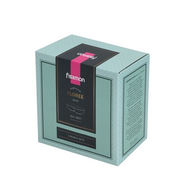 Набір з 2-х мисок Fissman 16 см FLOREE 720 мл порцеляна (3657)