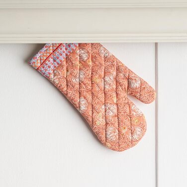 Рукавички для духовки, прихватки для каструль Maison d&39 Hermine, 100 бавовна, термостійкі кухонні рукавички, рукавички для духовки (19 x 33 см) та прихватки для каструль (20 x 20 см) для приготування їжі, Морзін - Рукавички для духовки (19 x 33 см) та п