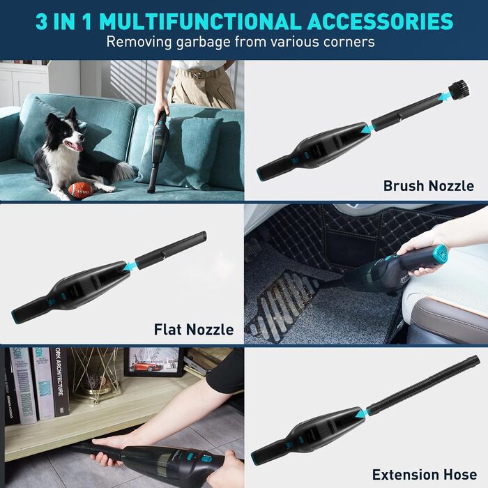 Ручний бездротовий пилосос з акумулятором та зарядною станцією 100 Вт HOMEKANE