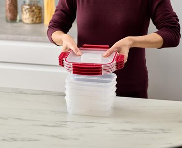 Набор пластиковых контейнеров прямоугольных 1,1 л с крышкой, 4 предмета, красный Joseph Joseph