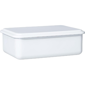 Контейнер для зберігання з кришкою, 23x15x7см, емаль, дизайн SERVE STORE, ШАВЛІЯ ЗЕЛЕНА, вага 0,63 кг, LBH 23,4 x 15,7 x 7 см (білий), 0417-126