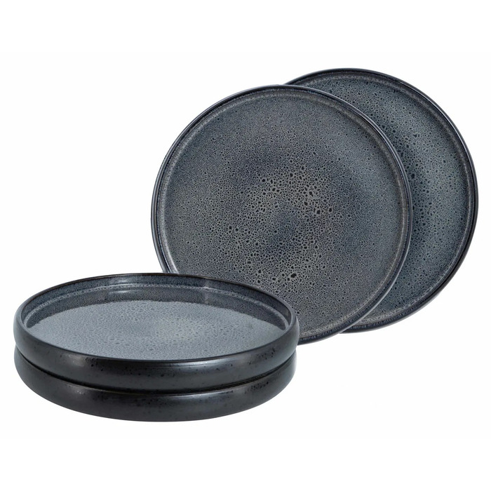 Набір з 4 десертних тарілок 21 см, сіра реактивна глазур Moritz & Moritz