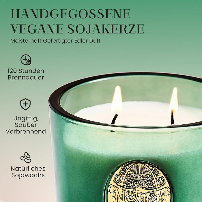 Ароматна свічка M&SENSE Лісова хатина, ароматичні свічки у склянці, натуральна соєва свічка, час горіння 55 годин, подарункові свічки для жінок та чоловіків, подарункова свічка (евкаліптовий кедр, 560 г)