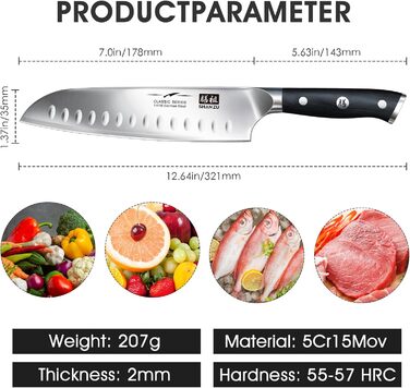 Ніж сантоку 18 см Classic SHAN ZU