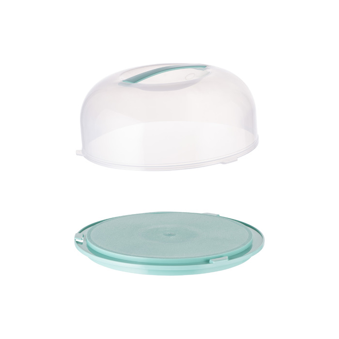 Тортовщица с крышкой, 28.4*11.5 см, голубой тифани Tasty baking