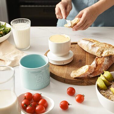 Баночка для масла порцелянова 192 мл, блакитна Dowan