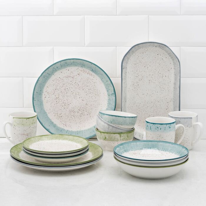 ARDESTO Siena Cup, 360мл, Фарфор, Бело-зеленый