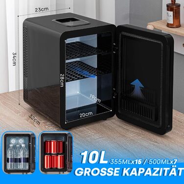 Міні-холодильник 10 л чорний Enventor