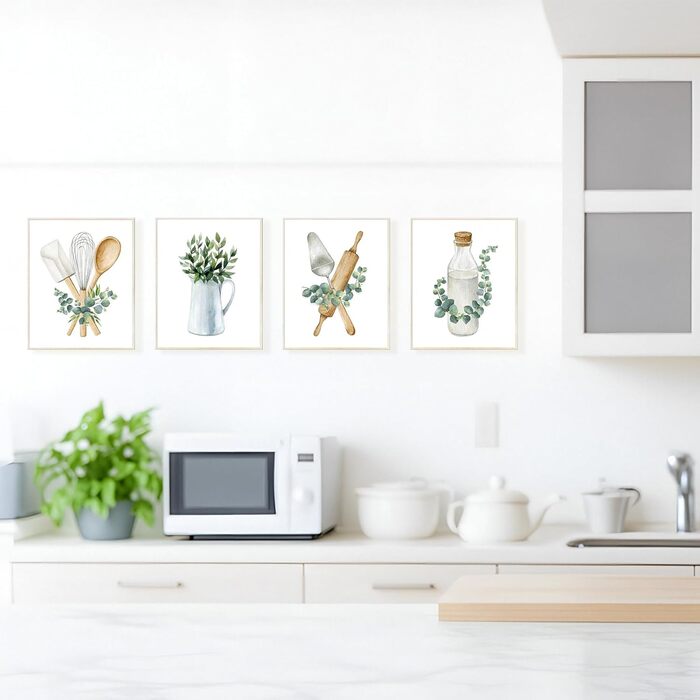Настенный плакат с 4 предметами в стиле бохо для кухни и столовой Calkkrer