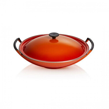 Сковорода Вок з кришкою 36 см, червона Cerise Le Creuset