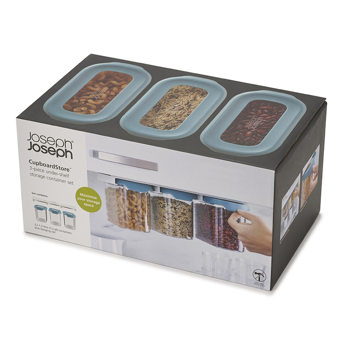 Набір підвісних контейнерів для зберігання, 3 предмета, 1,3 л, темний опал CupboardStore Joseph Joseph