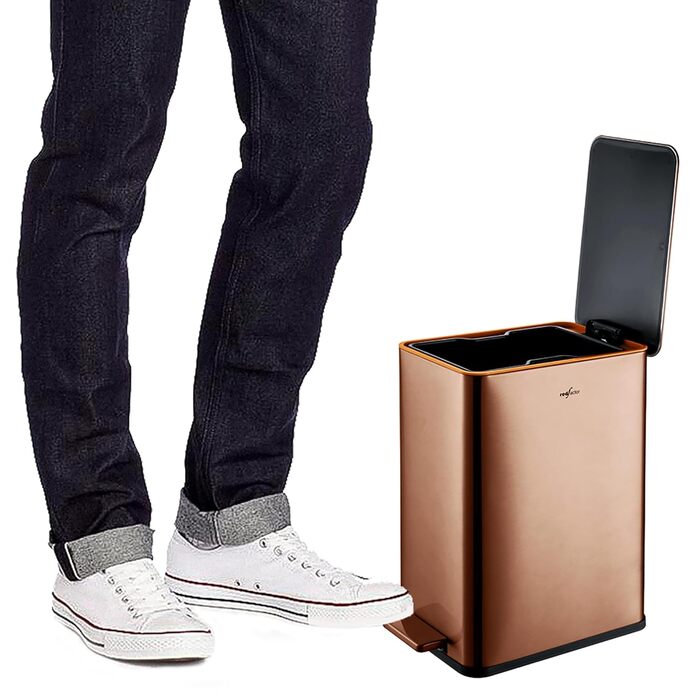 Сміттєвий бак з нержавіючої сталі 10 л мідний RED FACTOR