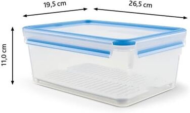 Набір контейнерів для зберігання продуктів EMSA Clip & Close, прямокутні, 5 x 0,8 л, коробки для зберігання, 100 герметичні, придатні для миття в посудомийній машині, морозильної камери та мікрохвильової печі, прозорі, сині, зроблені в Німеччині, N10307 (