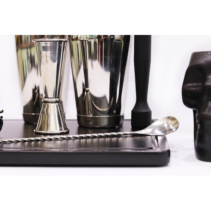 Набор бармена с сумкой, 12 предметов, сатинированная сталь, GenWare + ПОДАРОК бокал TIKI