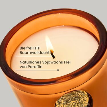 Ароматна свічка M&SENSE &quotЛісова хатина&quot, ароматичні свічки у склянці, натуральна соєва свічка, час горіння 55 годин, подарункові свічки для жінок та чоловіків, подарункова свічка (Noir Luft, 260 г)