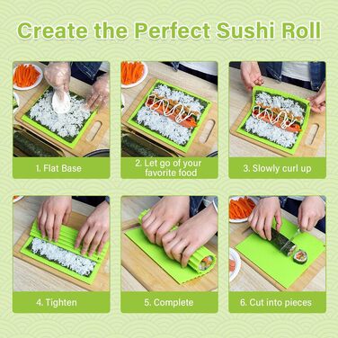 Силіконовий килимок для суші 20 х 22 см зелений DARENYI