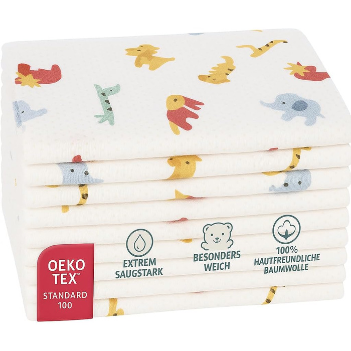 Набір рушників для дітей 10 шт.  80 x 80 см Clinotest