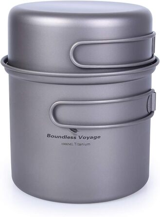 Титанова каструля та сковорода для кемпінгу 500 та 1000 мл Boundless Voyage