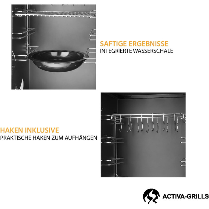 Газовая коптильня 44 x 40 x 120 см Premium ACTIVA