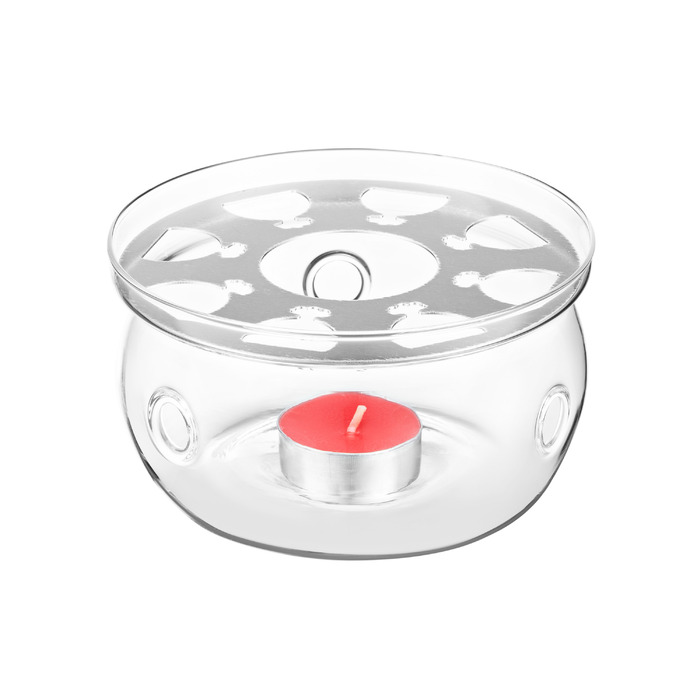 ARDESTO Підставка для заварника зі свічкою, 12,5 х 6,4 см, боросилікатне скло