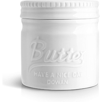 Порцеляновий горщик для масла з кришкою білий DOWAN