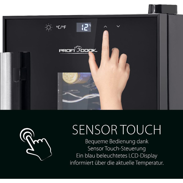 Винний холодильник до 6 пляшок чорний Profi Cook