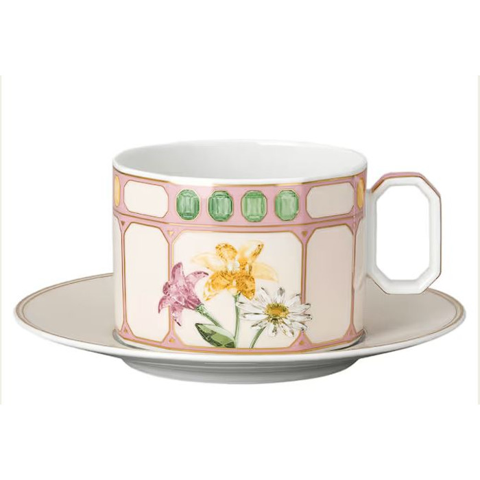 Чашка комбинированная 0,35л с блюдцем, Зефир IDYLLIA Swarovski x Rosenthal