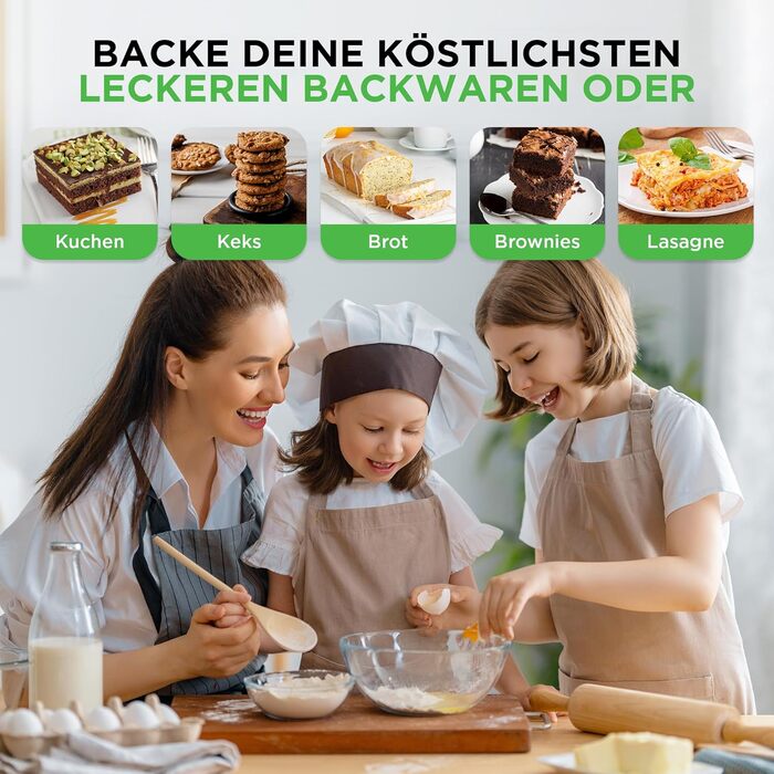 Набір форм для випікання NutriChef - Набір із 8 антипригарних форм для випікання - Без PFOA, PFOS, PTFE, придатний для використання в духовці до 232C - Кругла форма для випічки, форма для хліба, форма для мафінів та форма для дека, придатна для миття в по