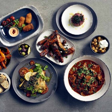 Тарелка плоская, 19 см, серый ободок, GenWare